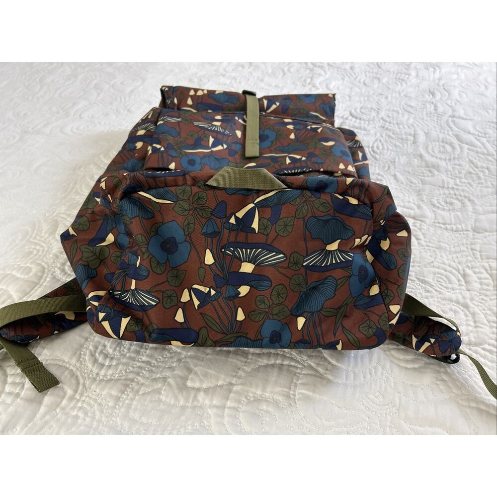 Patagonia Arbor Roll Top Canvas Pack Backpack Brown Blue Mushrooms Rucksack - Picture 10 of 11